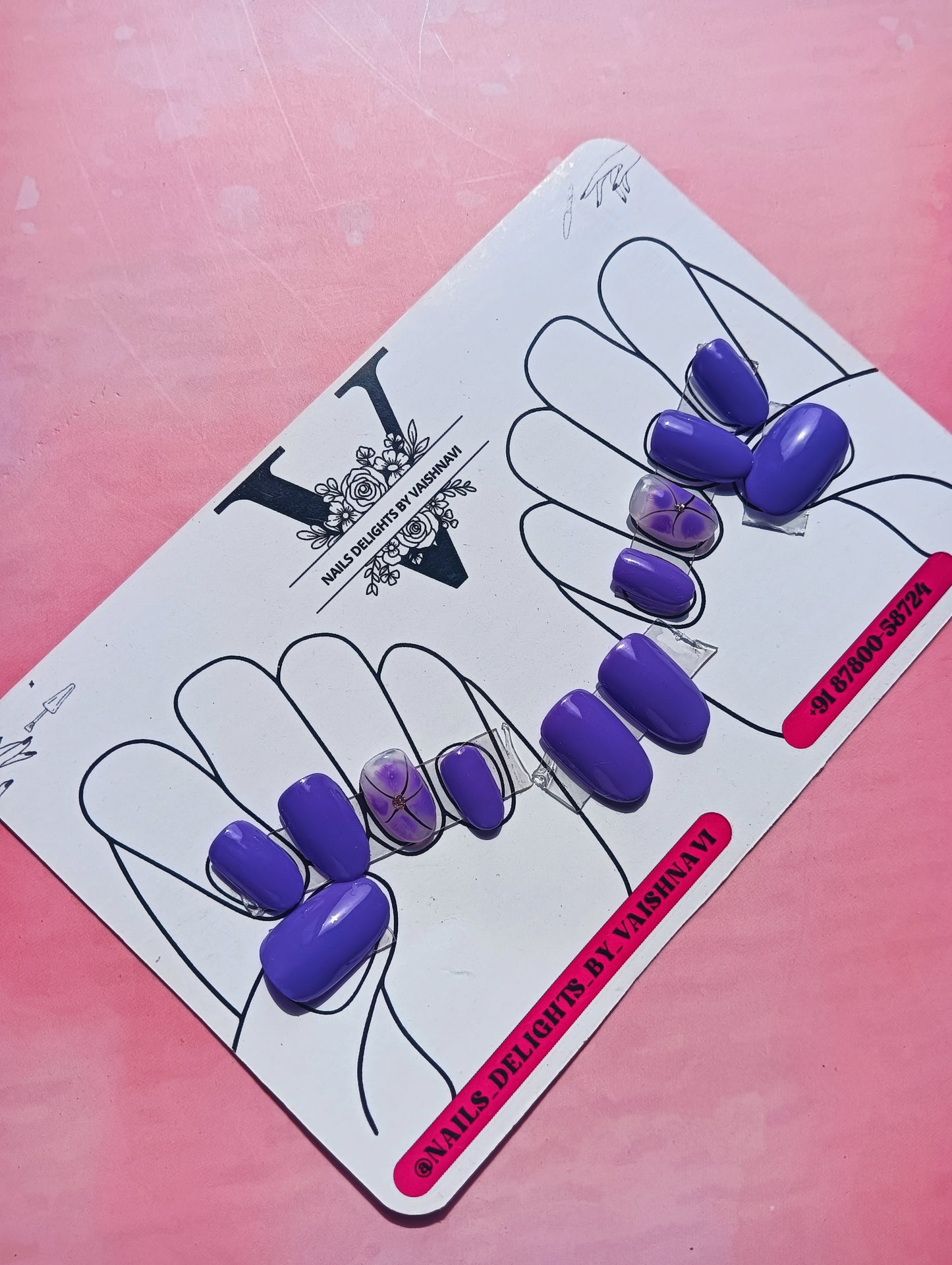 Purple Blossom Press-On Nail Set πΈπ
