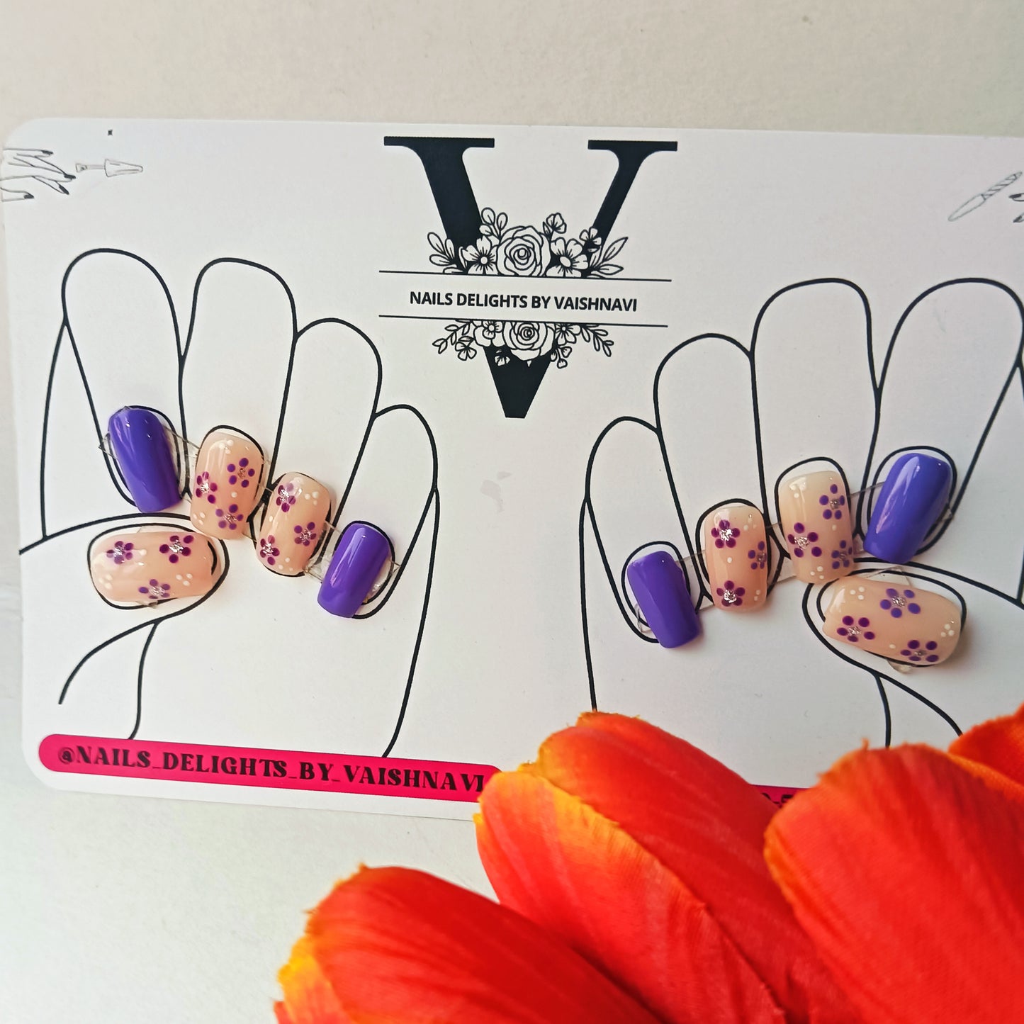 Purple Bloom Pop Press-On Nails