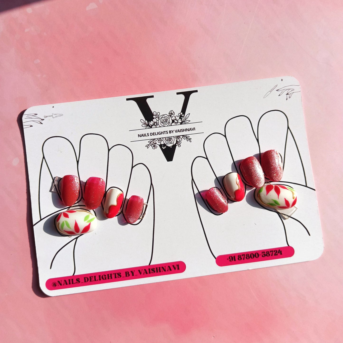 Rosé Spark Cat Eye Press On Nails