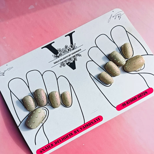 Cat Eye + Bubble Press-On Nails – Handmade Reusable Nail Art Set