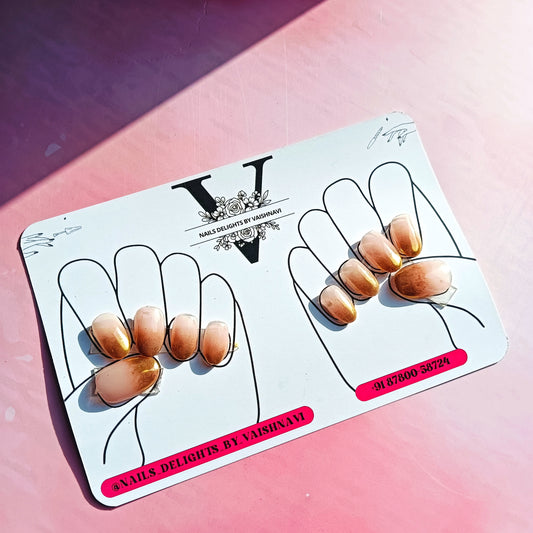 Chrome Ombre Press-On Nails – Luxurious Gradient Shine for Every Occasion